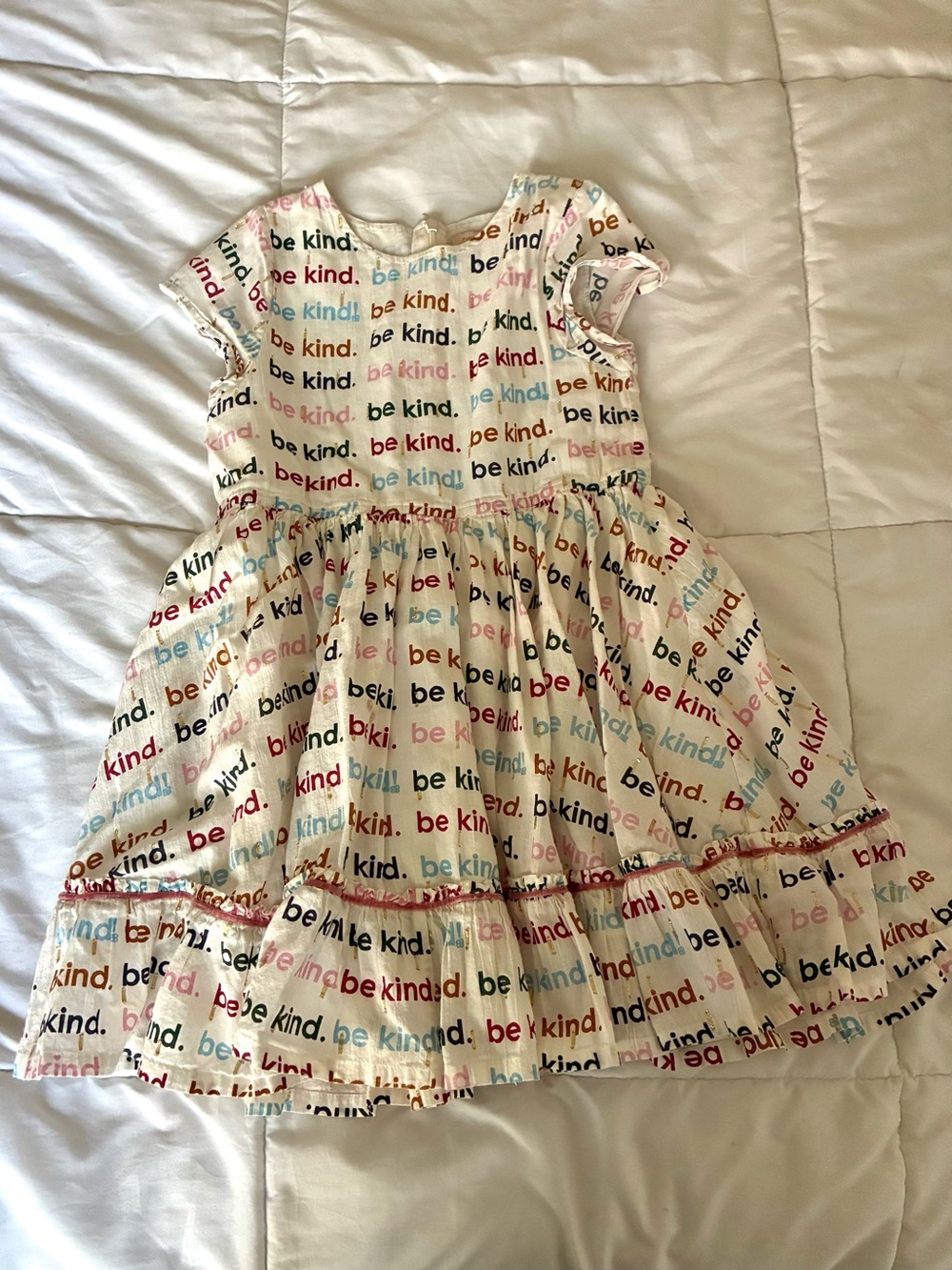 Pink Chicken White 'Be Kind' Multicolor Print Dress